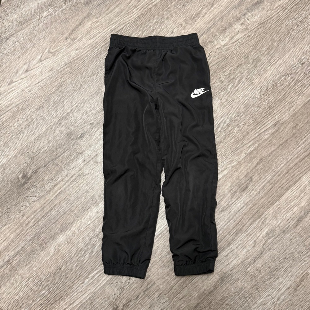Nike Kids Black Windbreaker Track Pants Joggers Size 7 LG 6-7YRS